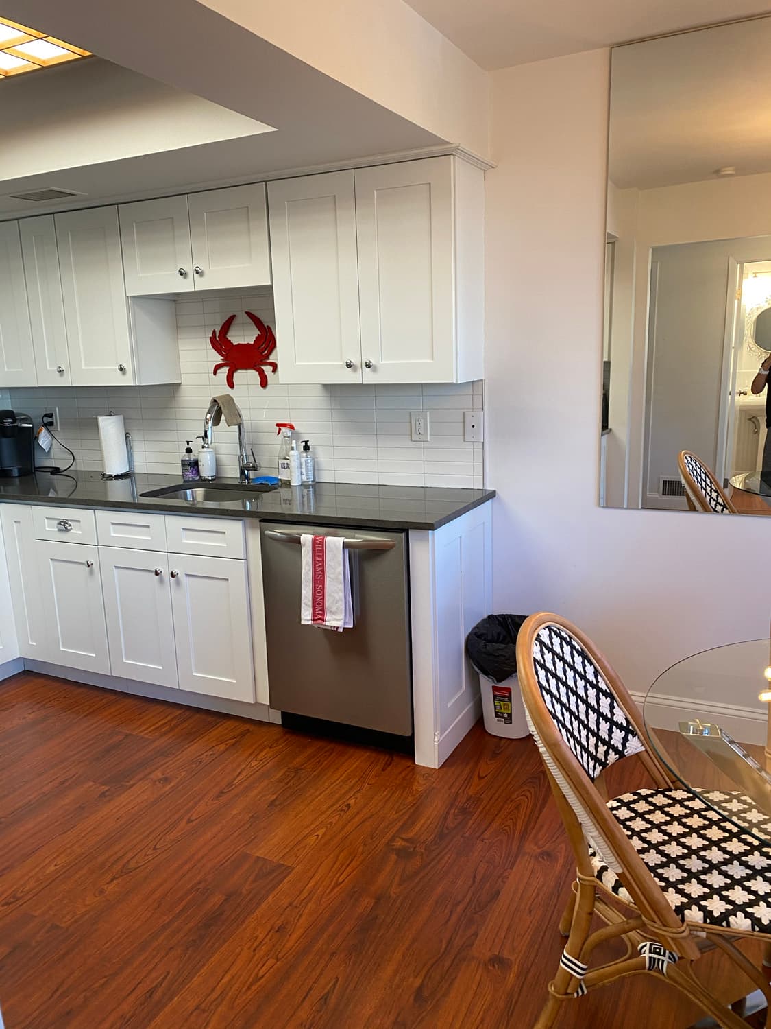 Kitchen with white cabinetry
